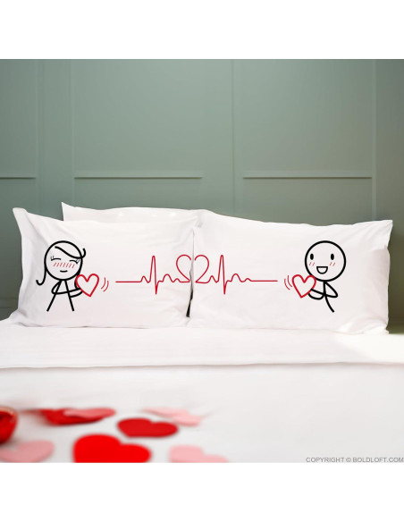 BoldLoft Fundas de Almohada para Parejas 50.8x76.2 cm Amor