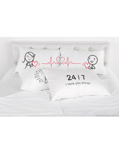 BoldLoft Fundas de Almohada para Parejas 50.8x76.2 cm Amor