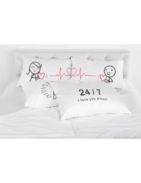 BoldLoft Fundas de Almohada para Parejas 50.8x76.2 cm Amor