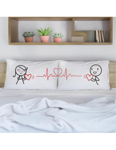 BoldLoft Fundas de Almohada para Parejas 50.8x76.2 cm Amor