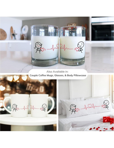 BoldLoft Fundas de Almohada para Parejas 50.8x76.2 cm Amor