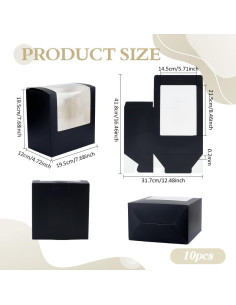 10 Cajas de Regalo para Sombreros PH PandaHall Negro 19.5x19.5x12cm 2