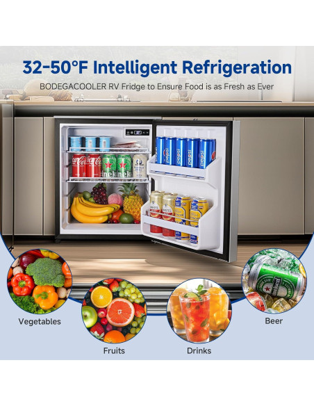 Refrigerador Portátil BODEGACOOLER 60L 12V Doble Modo Plata