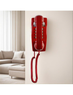Teléfono de Pared Rojo Artisam Vintage Analógico 0.87kg 2