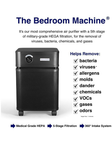 Purificador de aire Austin Air Máquina de dormitorio HEPA 5 etapas