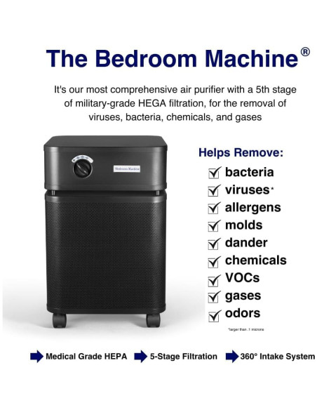 Purificador de aire Austin Air Máquina de dormitorio HEPA 5 etapas