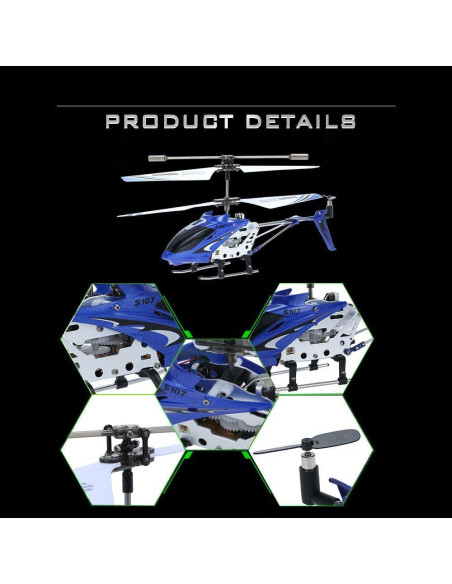 Helicóptero RC SYMA S107G 3 Canales Giroscopio Azul