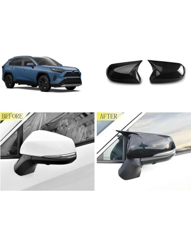 Cubierta de Espejo Lateral Terdaray para Toyota RAV4 2019-2024 ABS 2PCS