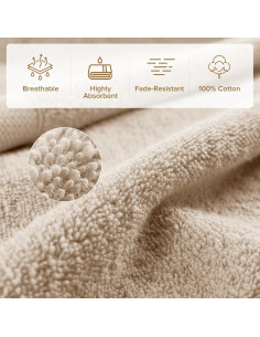 Juego de Toallas de Baño Turco Comfort Spaces 6 Piezas Beige 2