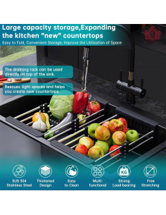 Estante de Secado de Platos GICASA Expandible Negro 30-45 cm 2