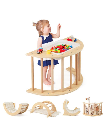Mesa Sensorial Costzon 6 en 1 de Madera para Niños