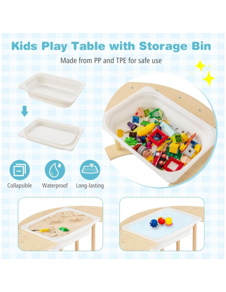 Mesa Sensorial Costzon 6 en 1 de Madera para Niños