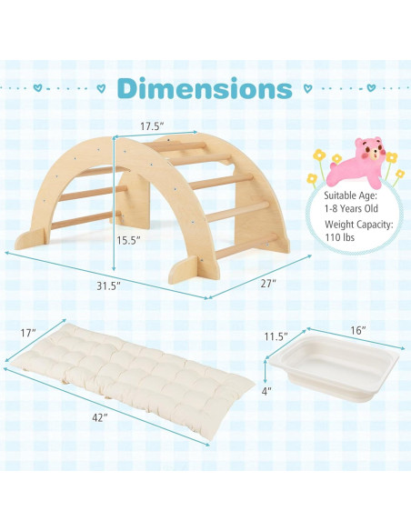 Mesa Sensorial Costzon 6 en 1 de Madera para Niños