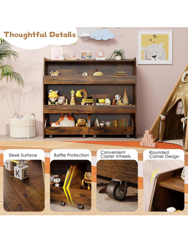 Estante Montessori COZPAW 3 Niveles para Juguetes y Libros