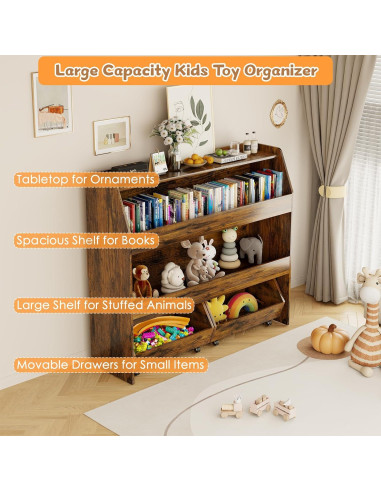 Estante Montessori COZPAW 3 Niveles para Juguetes y Libros