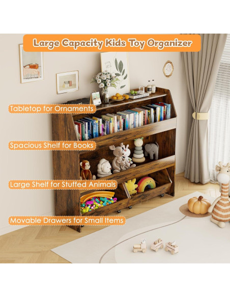 Estante Montessori COZPAW 3 Niveles para Juguetes y Libros