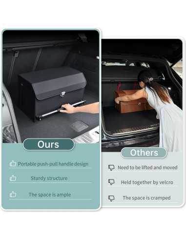 Organizador de Maletero Genérico de Cuero Negro 37L