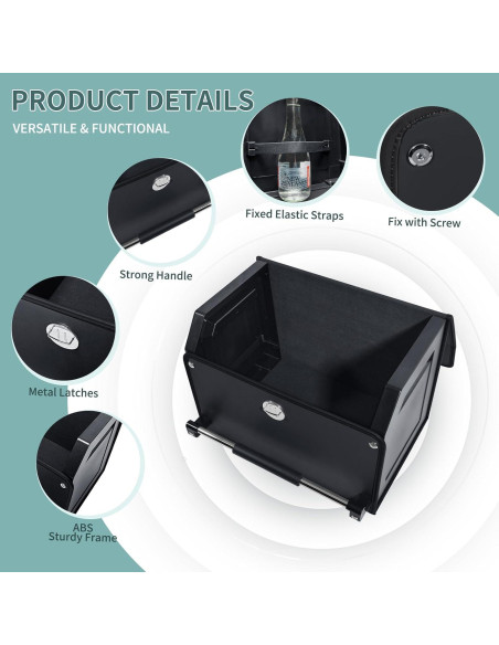 Organizador de Maletero Genérico de Cuero Negro 37L