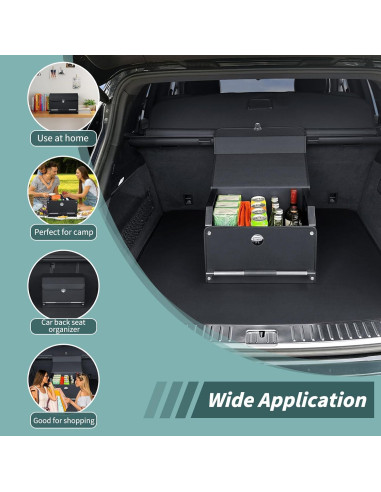 Organizador de Maletero Genérico de Cuero Negro 37L