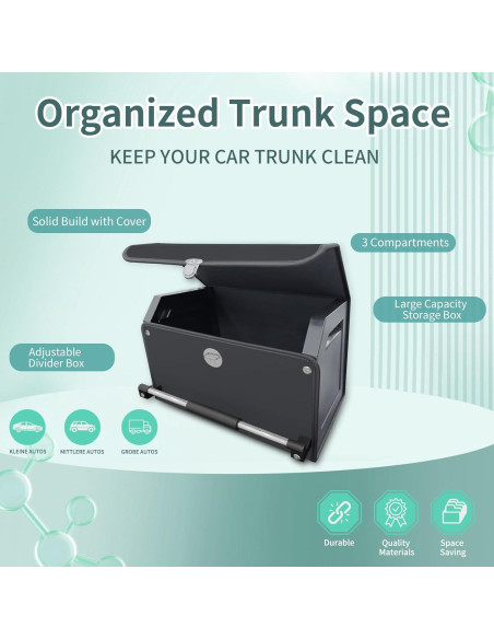 Organizador de Maletero Genérico de Cuero Negro 37L