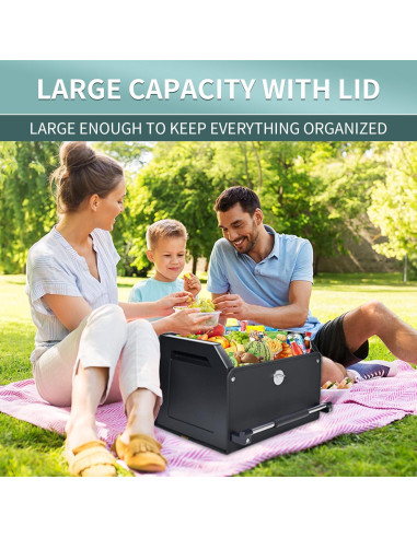 Organizador de Maletero Genérico de Cuero Negro 37L