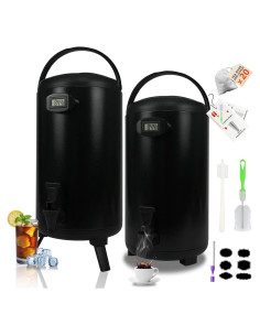 Dispensador de Bebidas Aislado JIVGDN 7.57L Acero Inoxidable Negro