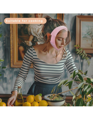 Correa Facial Reutilizable Yuibthr para Dormir - Elevación Barbilla Rosa