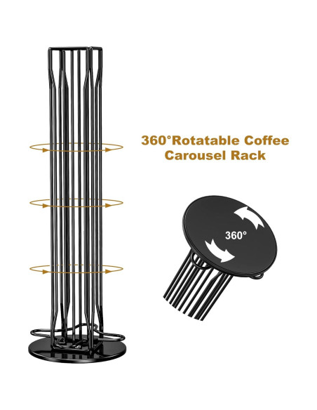 Organizador de Cápsulas de Café ZECENN para Nespresso - Negro, 40 Cápsulas