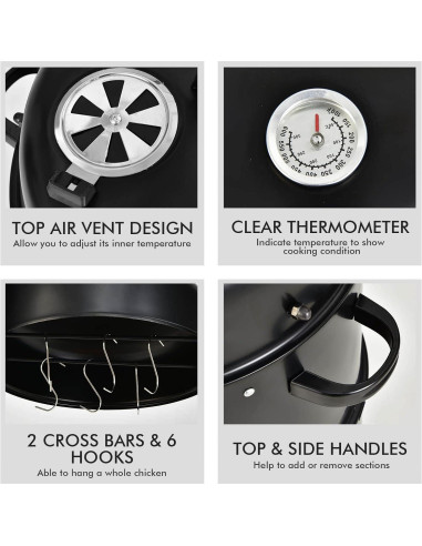 Parrilla Ahumadora Vertical Giantex 3 en 1 para Exterior