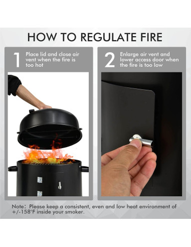 Parrilla Ahumadora Vertical Giantex 3 en 1 para Exterior