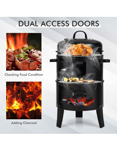 Parrilla Ahumadora Vertical Giantex 3 en 1 para Exterior