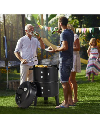 Parrilla Ahumadora Vertical Giantex 3 en 1 para Exterior