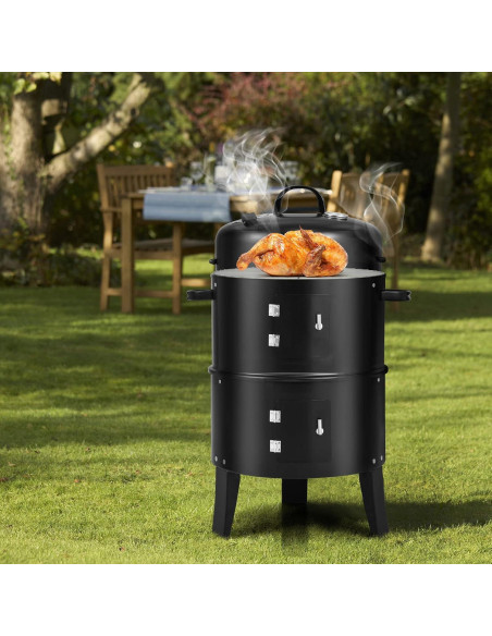 Parrilla Ahumadora Vertical Giantex 3 en 1 para Exterior