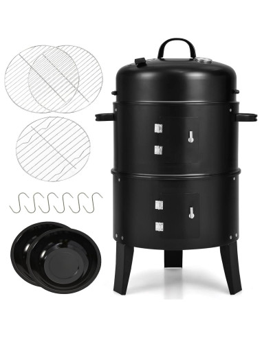 Parrilla Ahumadora Vertical Giantex 3 en 1 para Exterior