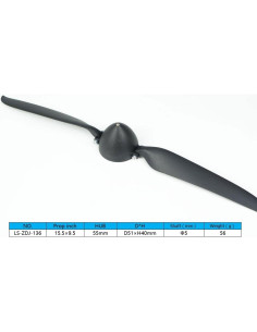 Hélice Plegable Viloga RC 39.37x24.13cm Eje 5.0mm Spinner 2