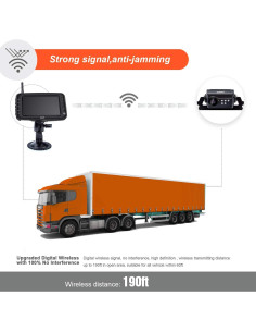 Sistema de Cámara de Respaldo Inalámbrico YUWEI 4.3" IP69 2