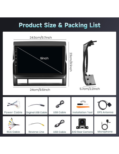 Estéreo Android Hikity 9" para Toyota Tacoma 2005-2013 GPS