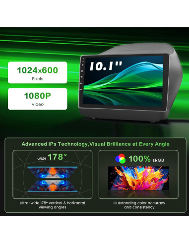 Radio Android 10" 2+64GB Fuluku para Hyundai Tucson 2010-2015