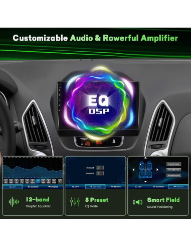 Radio Android 10" 2+64GB Fuluku para Hyundai Tucson 2010-2015