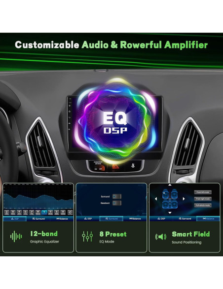 Radio Android 10" 2+64GB Fuluku para Hyundai Tucson 2010-2015