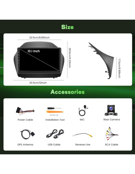 Radio Android 10" 2+64GB Fuluku para Hyundai Tucson 2010-2015