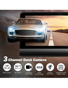 Cámara Dash 3 Canales iMounTEK 1296P Full HD Gran Angular 2