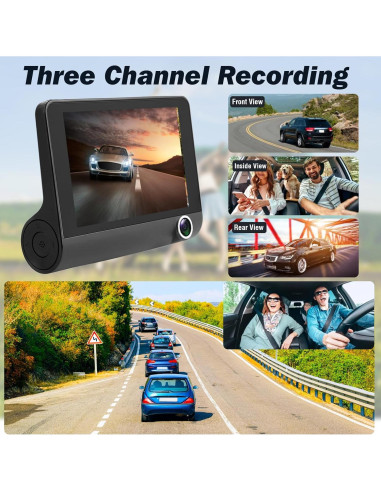 Cámara Dash 3 Canales iMounTEK 1296P Full HD Gran Angular