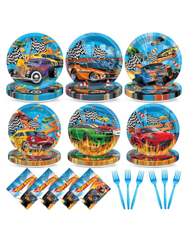 Set de Vajilla para Fiesta de Cumpleaños Autos de Carreras