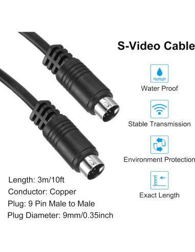 Cable S-Video MECCANIXITY 3m Macho a Macho 9 Pines