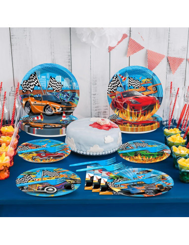 Set de Vajilla para Fiesta de Cumpleaños Autos de Carreras