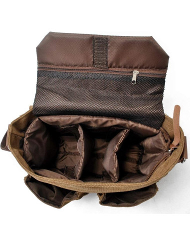 Bolsa de Mensajero Impermeable para Cámara DSLR MUCHAUN Café