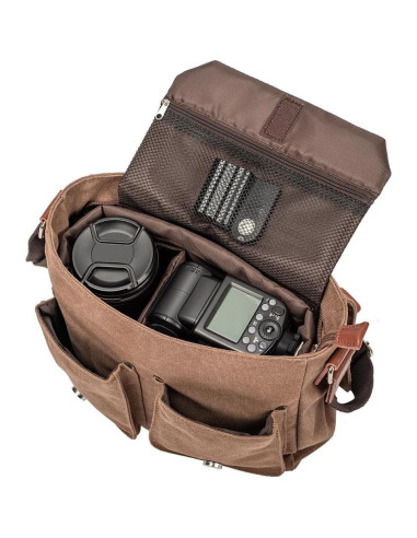 Bolsa de Mensajero Impermeable para Cámara DSLR MUCHAUN Café