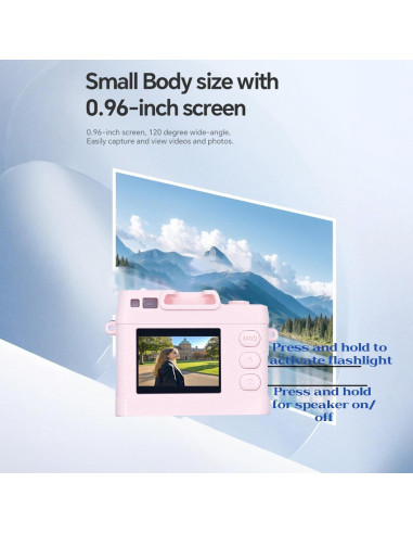 Cámara Mini Digital ONEFAR X2PRO 1080P Rosa con 32GB