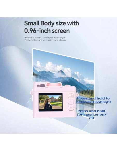 Cámara Mini Digital ONEFAR X2PRO 1080P Rosa con 32GB